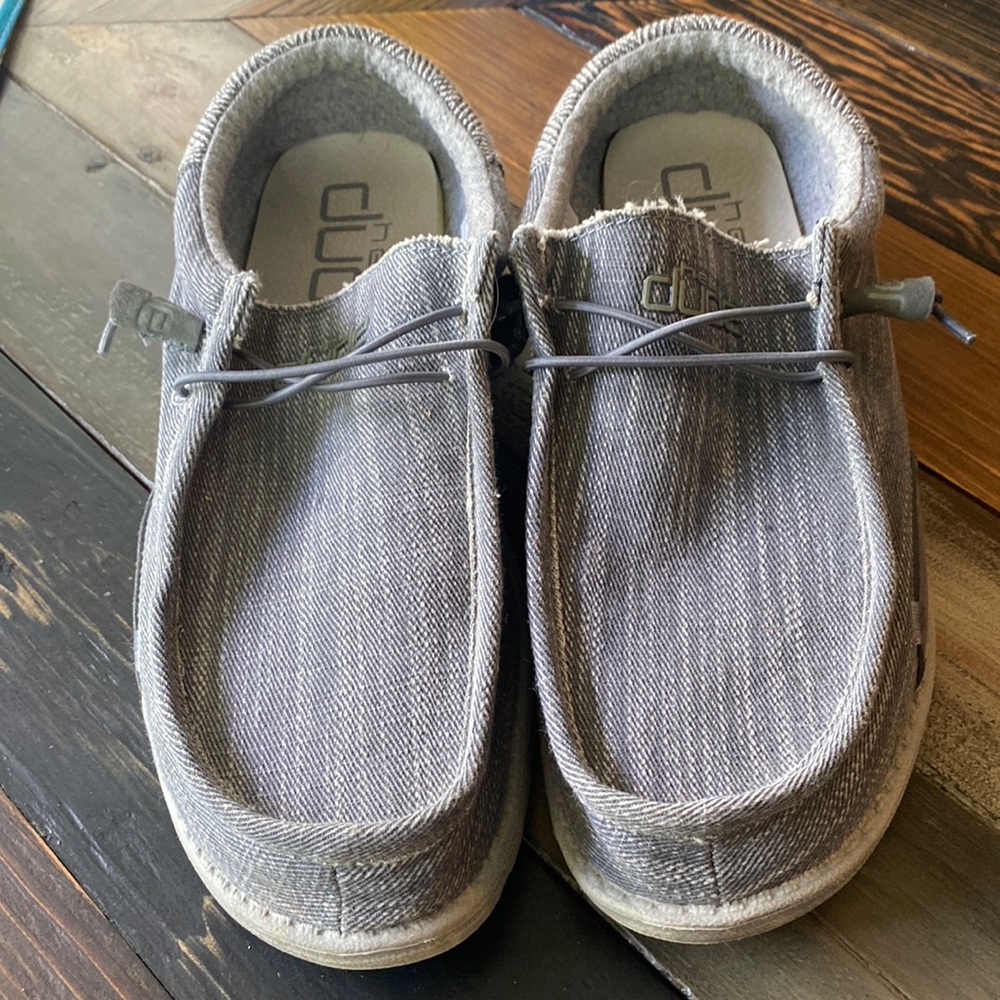 Hey Dude Men’s Wally Funk Herringbone Steel Grey loafers Size 11 worn once.